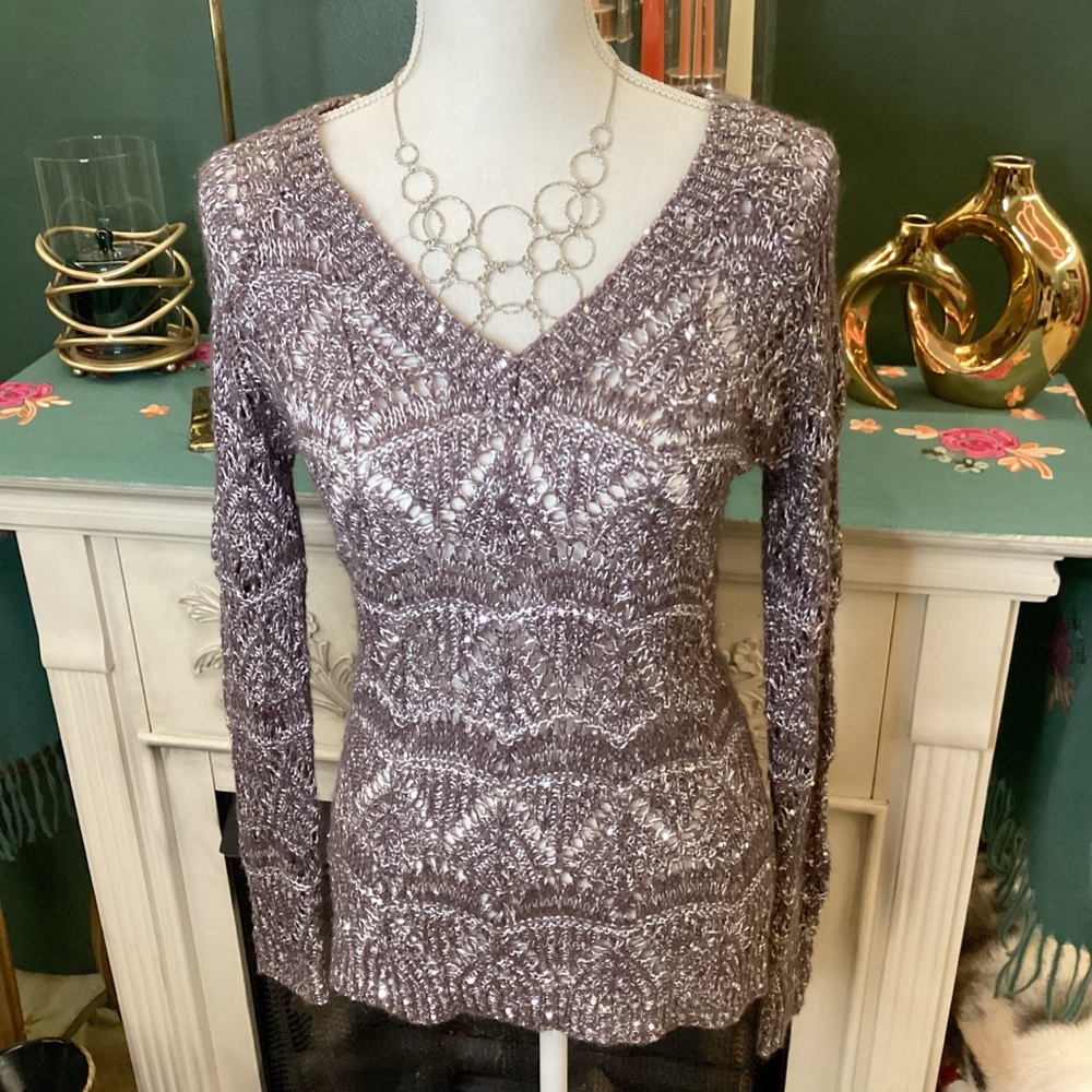 Studio‎ Y Sparkly Textured Knit Sweater with sequins